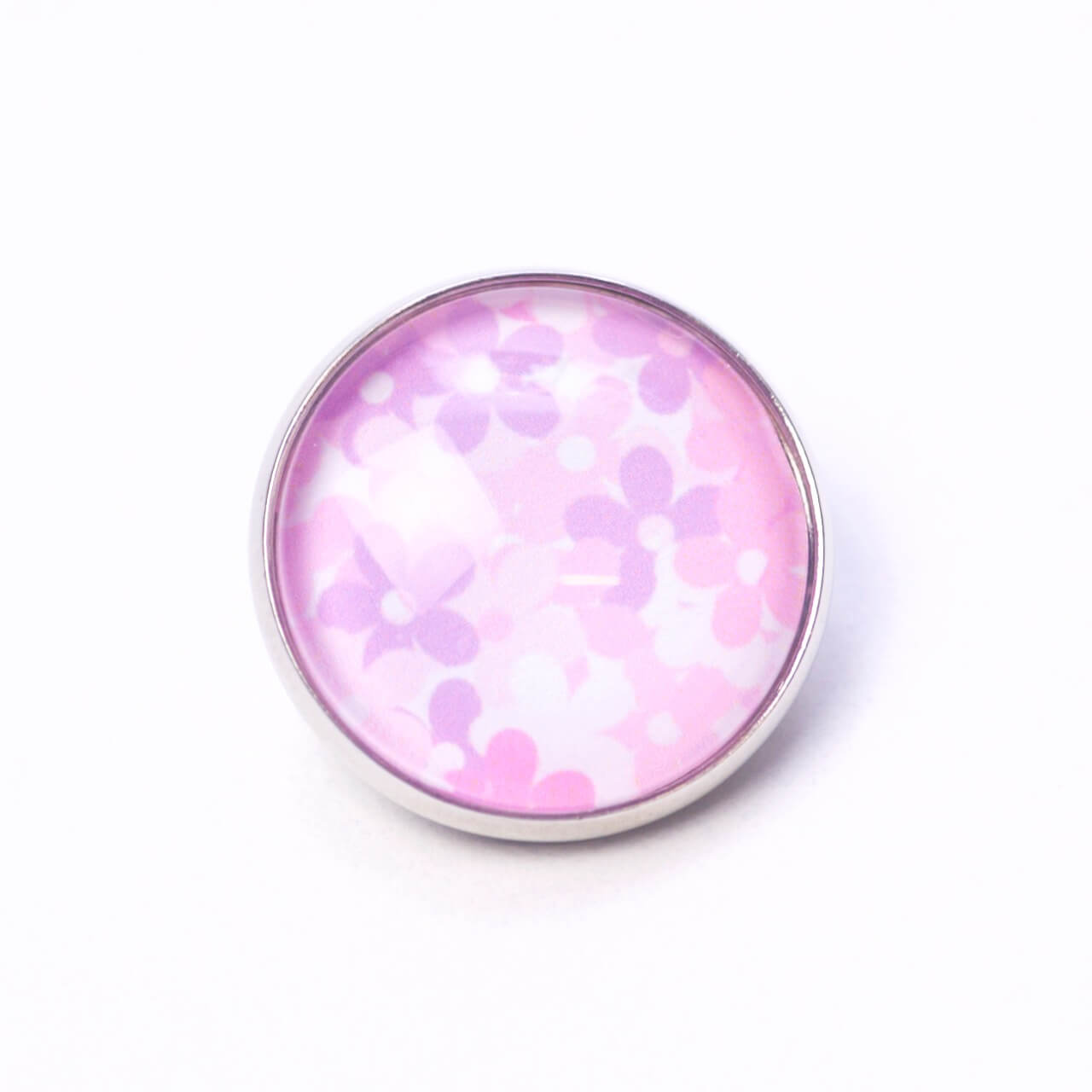 Druckknopf Chunk rosa weißes Blumen Meer Blümchen Druckknopf Chunk rosa weißes Blumen Meer Blümchen
