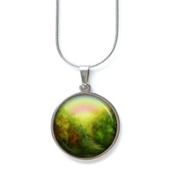 Ohrstecker, Ohrhänger, Clipse & Druckknopf – Motiv grüner mystischer Wald – Schmuck aus Edelstahl Ohrstecker, Ohrhänger, Clipse & Druckknopf – Motiv grüner mystischer Wald – Schmuck aus Edelstahl