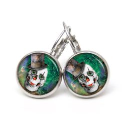 Ohrstecker, Ohrhänger, Clipse & Druckknopf – Motiv Clown Totenkopf – Schmuck aus Edelstahl Ohrstecker, Ohrhänger, Clipse & Druckknopf – Motiv Clown Totenkopf – Schmuck aus Edelstahl