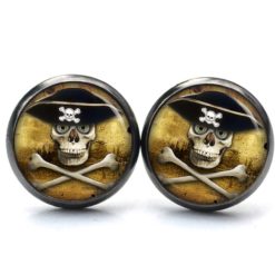 Ohrstecker, Ohrhänger, Clipse & Druckknopf – Motiv Piraten Totenkopf – Schmuck aus Edelstahl Ohrstecker, Ohrhänger, Clipse & Druckknopf – Motiv Piraten Totenkopf – Schmuck aus Edelstahl