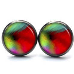 Ohrstecker, Ohrhänger, Clipse & Druckknopf – Motiv Kunterbunt Rot grün gelb – Schmuck aus Edelstahl Ohrstecker, Ohrhänger, Clipse & Druckknopf – Motiv Kunterbunt Rot grün gelb – Schmuck aus Edelstahl