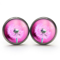 Ohrstecker, Ohrhänger, Clipse & Druckknopf – Motiv Pusteblume Löwenzahn Rosa – Schmuck aus Edelstahl Ohrstecker, Ohrhänger, Clipse & Druckknopf – Motiv Pusteblume Löwenzahn Rosa – Schmuck aus Edelstahl