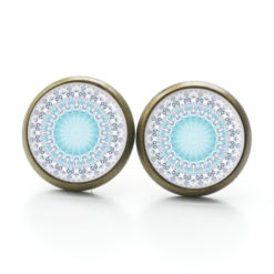 Ohrstecker, Ohrhänger, Clipse & Druckknopf – Motiv türkis blaues Mandala Mosaik – Schmuck aus Edelstahl Ohrstecker, Ohrhänger, Clipse & Druckknopf – Motiv türkis blaues Mandala Mosaik – Schmuck aus Edelstahl