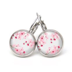 Ohrstecker, Ohrhänger, Clipse & Druckknopf – Motiv rosa Kirschblüten – Schmuck aus Edelstahl Ohrstecker, Ohrhänger, Clipse & Druckknopf – Motiv rosa Kirschblüten – Schmuck aus Edelstahl