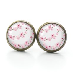Ohrstecker, Ohrhänger, Clipse & Druckknopf – Motiv Kirschblüten Kette – Schmuck aus Edelstahl Ohrstecker, Ohrhänger, Clipse & Druckknopf – Motiv Kirschblüten Kette – Schmuck aus Edelstahl