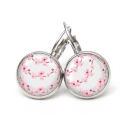 Ohrstecker, Ohrhänger, Clipse & Druckknopf – Motiv Kirschblüten Kette – Schmuck aus Edelstahl Ohrstecker, Ohrhänger, Clipse & Druckknopf – Motiv Kirschblüten Kette – Schmuck aus Edelstahl