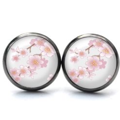 Ohrstecker, Ohrhänger, Clipse & Druckknopf – Motiv zarte Kirschblüten – Schmuck aus Edelstahl Ohrstecker, Ohrhänger, Clipse & Druckknopf – Motiv zarte Kirschblüten – Schmuck aus Edelstahl
