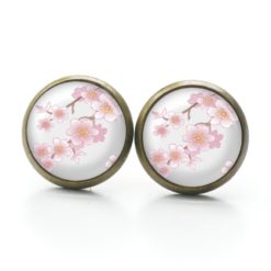 Ohrstecker, Ohrhänger, Clipse & Druckknopf – Motiv zarte Kirschblüten – Schmuck aus Edelstahl Ohrstecker, Ohrhänger, Clipse & Druckknopf – Motiv zarte Kirschblüten – Schmuck aus Edelstahl