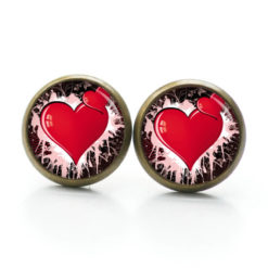 Ohrstecker, Ohrhänger, Clipse & Druckknopf – Motiv zwei Herzen Liebe Valentinstag – Schmuck aus Edelstahl Ohrstecker, Ohrhänger, Clipse & Druckknopf – Motiv zwei Herzen Liebe Valentinstag – Schmuck aus Edelstahl