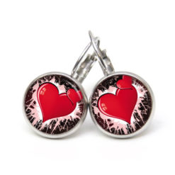 Ohrstecker, Ohrhänger, Clipse & Druckknopf – Motiv zwei Herzen Liebe Valentinstag – Schmuck aus Edelstahl Ohrstecker, Ohrhänger, Clipse & Druckknopf – Motiv zwei Herzen Liebe Valentinstag – Schmuck aus Edelstahl