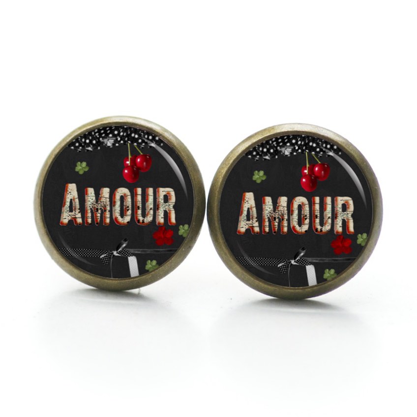 Ohrstecker, Ohrhänger, Clipse & Druckknopf – Motiv Rockabilly Amour Kirschen – Schmuck aus Edelstahl Ohrstecker, Ohrhänger, Clipse & Druckknopf - Motiv Rockabilly Amour Kirschen - Schmuck aus Edelstahl