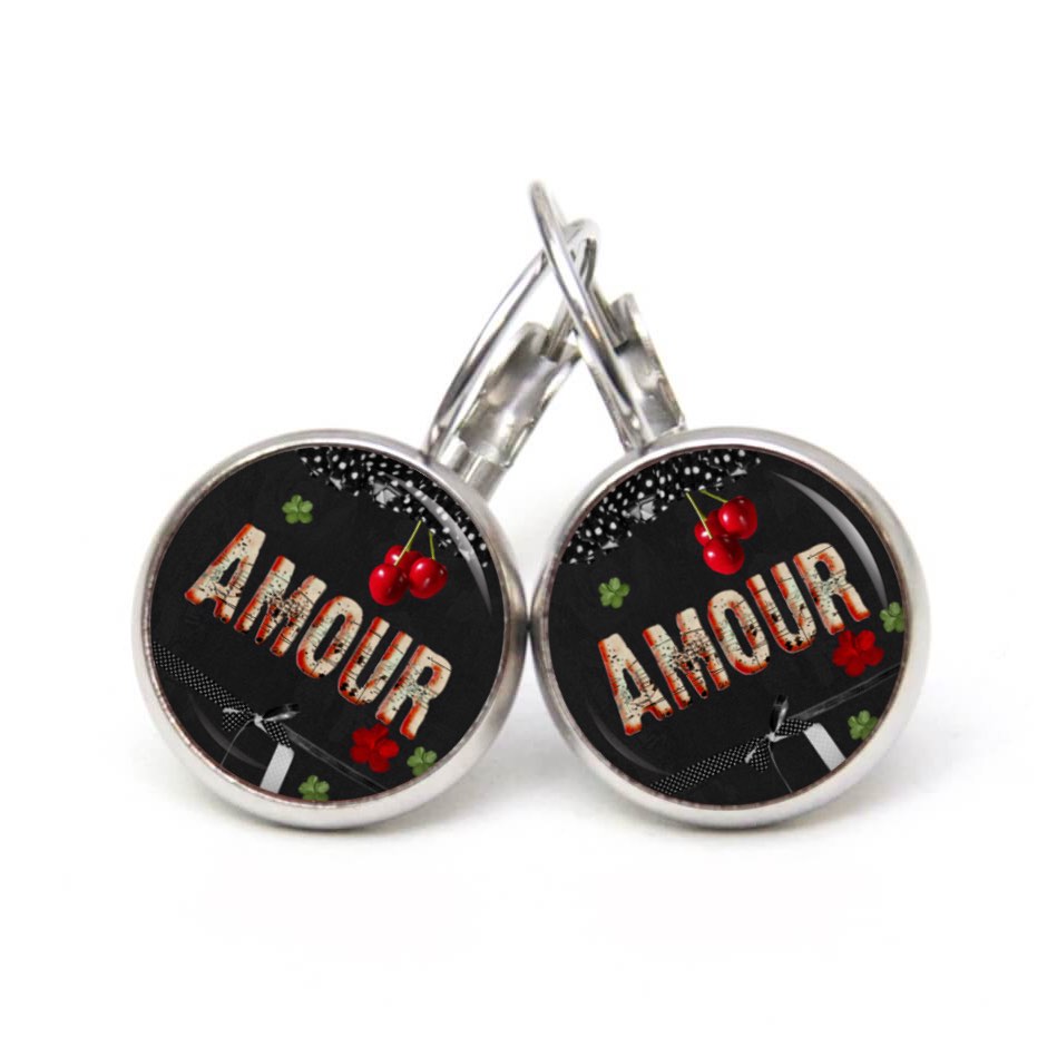 Ohrstecker, Ohrhänger, Clipse & Druckknopf – Motiv Rockabilly Amour Kirschen – Schmuck aus Edelstahl Ohrstecker, Ohrhänger, Clipse & Druckknopf - Motiv Rockabilly Amour Kirschen - Schmuck aus Edelstahl