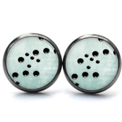 Ohrstecker, Ohrhänger, Clipse & Druckknopf – Motiv türkise schwarze Seifenblasen – Schmuck aus Edelstahl Ohrstecker, Ohrhänger, Clipse & Druckknopf – Motiv türkise schwarze Seifenblasen – Schmuck aus Edelstahl