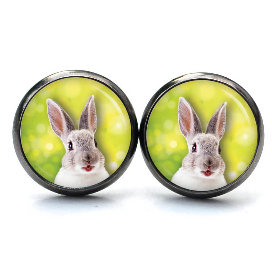 Ohrstecker, Ohrhänger, Clipse & Druckknopf – Motiv Osterhase Ostern weißer Hase – Schmuck aus Edelstahl Ohrstecker, Ohrhänger, Clipse & Druckknopf – Motiv Osterhase Ostern weißer Hase – Schmuck aus Edelstahl