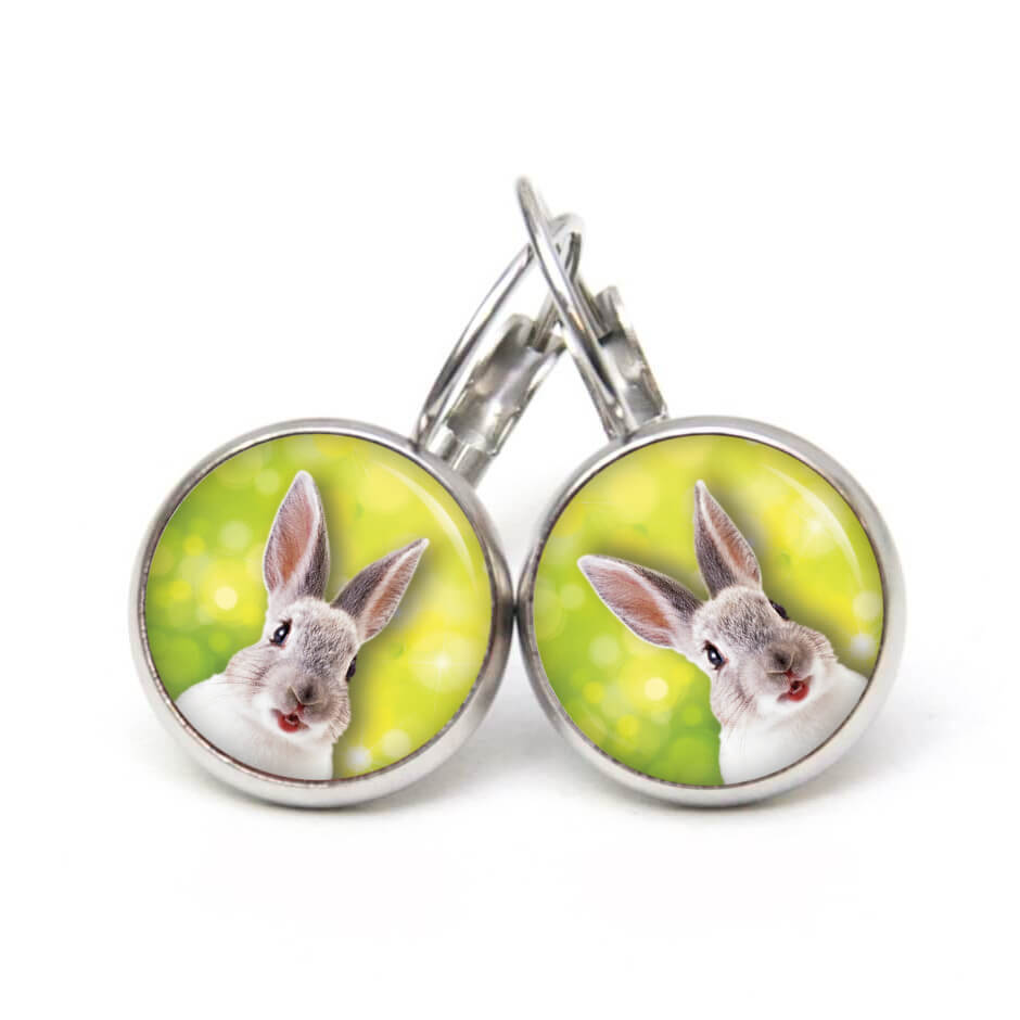 Ohrstecker, Ohrhänger, Clipse & Druckknopf – Motiv Osterhase Ostern weißer Hase – Schmuck aus Edelstahl Ohrstecker, Ohrhänger, Clipse & Druckknopf – Motiv Osterhase Ostern weißer Hase – Schmuck aus Edelstahl