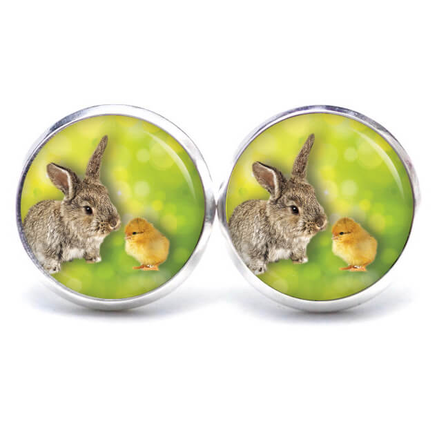 Ohrstecker, Ohrhänger, Clipse & Druckknopf – Motiv Osterhase Ostern Hase Kücken – Schmuck aus Edelstahl Ohrstecker, Ohrhänger, Clipse & Druckknopf – Motiv Osterhase Ostern Hase Kücken – Schmuck aus Edelstahl