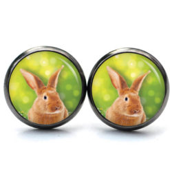 Ohrstecker, Ohrhänger, Clipse & Druckknopf – Motiv Osterhase Ostern rotbrauner Hase – Schmuck aus Edelstahl Ohrstecker, Ohrhänger, Clipse & Druckknopf – Motiv Osterhase Ostern rotbrauner Hase – Schmuck aus Edelstahl