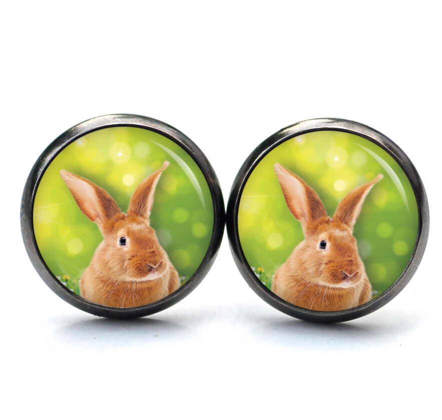 Ohrstecker, Ohrhänger, Clipse & Druckknopf – Motiv Osterhase Ostern rotbrauner Hase – Schmuck aus Edelstahl Ohrstecker, Ohrhänger, Clipse & Druckknopf – Motiv Osterhase Ostern rotbrauner Hase – Schmuck aus Edelstahl