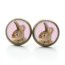 Ohrstecker, Ohrhänger, Clipse & Druckknopf – Motiv Osterhase Ostern brauner Hase – Schmuck aus Edelstahl