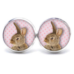 Ohrstecker, Ohrhänger, Clipse & Druckknopf – Motiv Osterhase Ostern brauner Hase – Schmuck aus Edelstahl