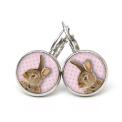 Ohrstecker, Ohrhänger, Clipse & Druckknopf – Motiv Osterhase Ostern brauner Hase – Schmuck aus Edelstahl