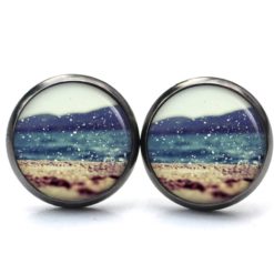 Druckknopf Ohrstecker Ohrhänger Clipse Strand am Meer Druckknopf Ohrstecker Ohrhänger Clipse Strand am Meer