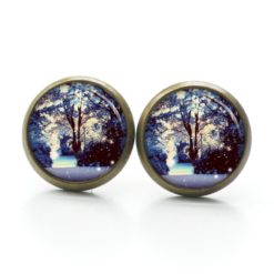 Druckknopf Ohrstecker Ohrhänger Clipse verträumte Winterlandschaft Winterohrringe Druckknopf Ohrstecker Ohrhänger Clipse verträumte Winterlandschaft Winterohrringe