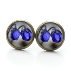 Druckknopf Ohrstecker Ohrhänger Clipse blaue Glocken Blumen Druckknopf Ohrstecker Ohrhänger Clipse blaue Glocken Blumen