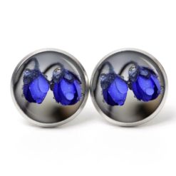 Druckknopf Ohrstecker Ohrhänger Clipse blaue Glocken Blumen
