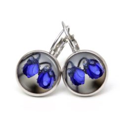 Druckknopf Ohrstecker Ohrhänger Clipse blaue Glocken Blumen Druckknopf Ohrstecker Ohrhänger Clipse blaue Glocken Blumen