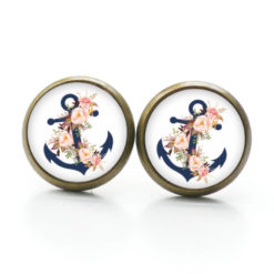 Blaue Anker Ohrringe aus Edelstahl – Maritimes Blumen Motiv – Just Trisha Blaue Anker Ohrringe aus Edelstahl - Maritimes Blumen Motiv - Just Trisha