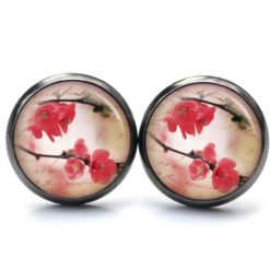 Ohrstecker, Ohrhänger, Clipse & Druckknopf mit romantischen Sakura Blüten – Schmuck aus Edelstahl von Just Trisha Ohrstecker, Ohrhänger, Clipse & Druckknopf mit romantischen Sakura Blüten – Schmuck aus Edelstahl von Just Trisha