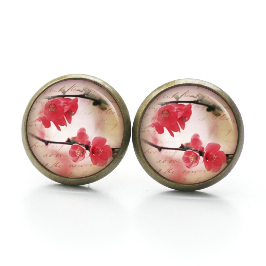 Ohrstecker, Ohrhänger, Clipse & Druckknopf mit romantischen Sakura Blüten – Schmuck aus Edelstahl von Just Trisha Ohrstecker, Ohrhänger, Clipse & Druckknopf mit romantischen Sakura Blüten – Schmuck aus Edelstahl von Just Trisha