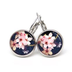 Ohrstecker, Ohrhänger, Clipse & Druckknopf – Motiv Kirschblüte Dunkelblau – Schmuck aus Edelstahl Ohrstecker, Ohrhänger, Clipse & Druckknopf - Motiv Kirschblüte Dunkelblau - Schmuck aus Edelstahl