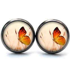 Ohrstecker, Ohrhänger, Clipse & Druckknopf – Motiv Schmetterling auf der Wiese – Schmuck aus Edelstahl Ohrstecker, Ohrhänger, Clipse & Druckknopf – Motiv Schmetterling auf der Wiese – Schmuck aus Edelstahl