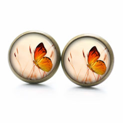 Ohrstecker, Ohrhänger, Clipse & Druckknopf – Motiv Schmetterling auf der Wiese – Schmuck aus Edelstahl Ohrstecker, Ohrhänger, Clipse & Druckknopf – Motiv Schmetterling auf der Wiese – Schmuck aus Edelstahl