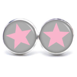 Rosa Stern Ohrringe aus Edelstahl - Minimalistisches Retro Motiv - Just Trisha