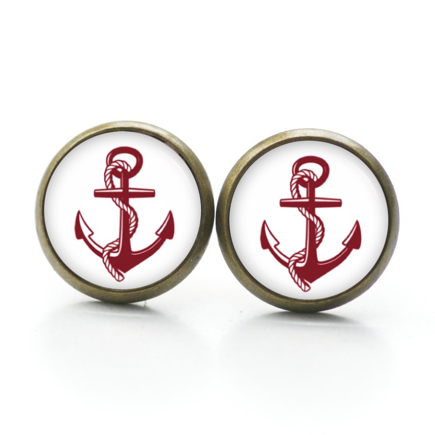 Roter Anker Ohrringe aus Edelstahl – Maritimes Blumen Motiv – Just Trisha Roter Anker Ohrringe aus Edelstahl - Maritimes Blumen Motiv - Just Trisha