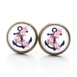 Blauer Anker Ohrringe aus Edelstahl – Maritimes Blumen Motiv – Just Trisha Blauer Anker Ohrringe aus Edelstahl - Maritimes Blumen Motiv - Just Trisha