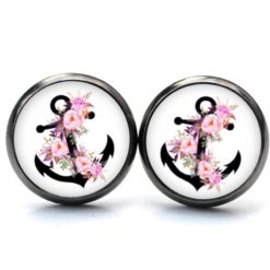 Schwarzer Anker Ohrringe aus Edelstahl – Maritimes Blumen Motiv – Just Trisha Schwarzer Anker Ohrringe aus Edelstahl - Maritimes Blumen Motiv - Just Trisha