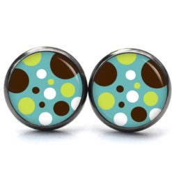 Ohrstecker, Ohrhänger, Clipse & Druckknopf – Motiv Retro Punkte Türkis grün – Schmuck aus Edelstahl Ohrstecker, Ohrhänger, Clipse & Druckknopf - Motiv Retro Punkte Türkis grün - Schmuck aus Edelstahl