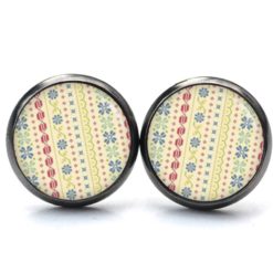 Ohrstecker, Ohrhänger, Clipse & Druckknopf – Motiv Nordic Folk Blumenstreifen – Schmuck aus Edelstahl Ohrstecker, Ohrhänger, Clipse & Druckknopf - Motiv Nordic Folk Blumenstreifen - Schmuck aus Edelstahl