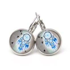 Druckknopf Ohrstecker Ohrhänger Clipse Traumfänger in blau Druckknopf Ohrstecker Ohrhänger Clipse Traumfänger in blau