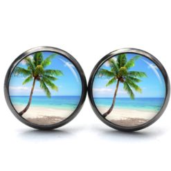 Ohrstecker, Ohrhänger, Clipse & Druckknopf – Motiv Strand Meer Palme Urlaub – Schmuck aus Edelstahl Ohrstecker, Ohrhänger, Clipse & Druckknopf - Motiv Strand Meer Palme Urlaub - Schmuck aus Edelstahl