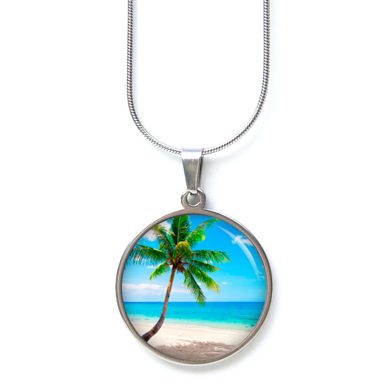 Edelstahl Kette Palme Strand Meer Urlaub Sommer Edelstahl Kette Palme Strand Meer Urlaub Sommer