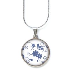 Ohrstecker, Ohrhänger, Clipse & Druckknopf – Motiv blaue Blumen auf weißem Hintergrund – Schmuck aus Edelstahl Ohrstecker, Ohrhänger, Clipse & Druckknopf – Motiv blaue Blumen auf weißem Hintergrund – Schmuck aus Edelstahl
