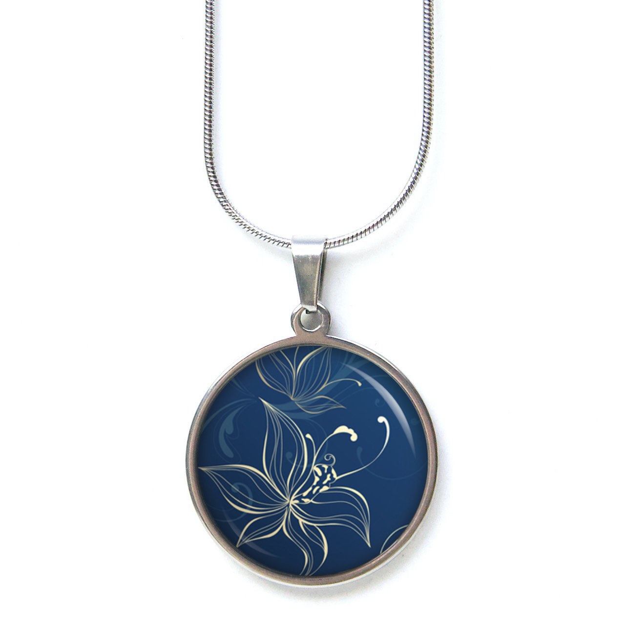 Ohrstecker, Ohrhänger, Clipse & Druckknopf – Motiv Zarte Lilie in Blau – Schmuck aus Edelstahl Ohrstecker, Ohrhänger, Clipse & Druckknopf – Motiv Zarte Lilie in Blau – Schmuck aus Edelstahl