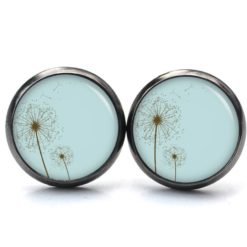 Ohrstecker, Ohrhänger, Clipse & Druckknopf – Motiv zarte türkise Pusteblume – Schmuck aus Edelstahl Ohrstecker, Ohrhänger, Clipse & Druckknopf – Motiv zarte türkise Pusteblume – Schmuck aus Edelstahl