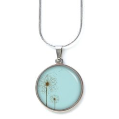 Ohrstecker, Ohrhänger, Clipse & Druckknopf – Motiv zarte türkise Pusteblume – Schmuck aus Edelstahl Ohrstecker, Ohrhänger, Clipse & Druckknopf – Motiv zarte türkise Pusteblume – Schmuck aus Edelstahl