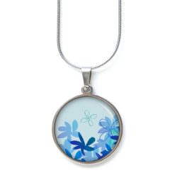Ohrstecker, Ohrhänger, Clipse & Druckknopf – Motiv zart blaue Blumen – Schmuck aus Edelstahl Ohrstecker, Ohrhänger, Clipse & Druckknopf – Motiv zart blaue Blumen – Schmuck aus Edelstahl